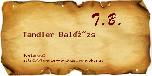 Tandler Balázs névjegykártya