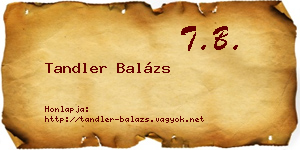 Tandler Balázs névjegykártya