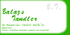 balazs tandler business card